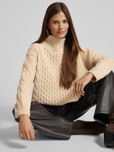 Weekend Max Mara Oversized Strickpullover mit Rollkragen Modell 'VENETO' Sand 3