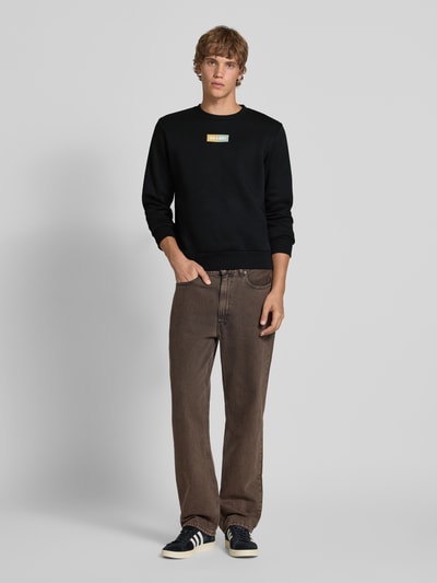 Jack & Jones Regular fit sweatshirt met logoprint, model 'Pan' Zwart - 1