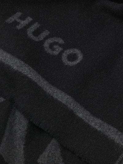 HUGO Sjaal met wol, model 'Martyn' BLACK - 3