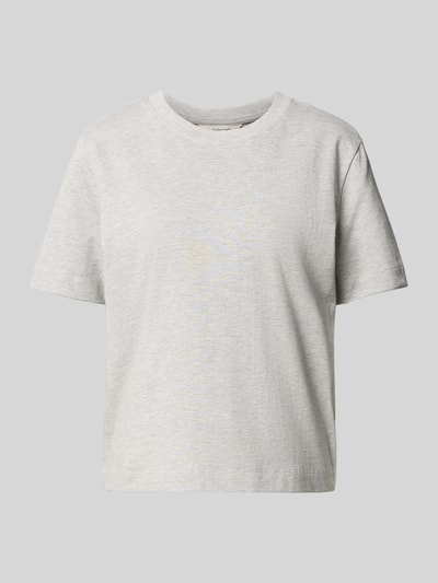 Produktfoto, jasnoszary damski t-shirt o pudełkowym kroju, gładka powierzchnia, Boxy Fit T-Shirt aus Baumwoll-Viskose-Mix Modell 'ESSENTIAL' von Selected Femme, damski t-shirt