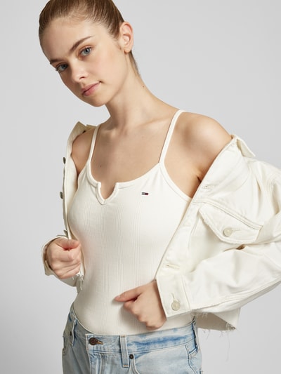 Tommy Jeans Top met bandjes in riblook Offwhite - 3