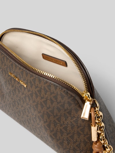 Produktfoto, Handtasche mit Logo-Muster Modell 'FREDDIE' van MICHAEL Michael Kors, bruine tinten, logomotief, labelapplicatie, schouderband, hoofdvak met ritssluiting, afmetingen maat 1: 24x16x9 cm, schouderbandlengte 112 cm, dames accessoire