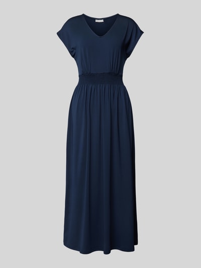 Fransa Midi-jurk met V-hals, model 'Seen' Marineblauw - 2