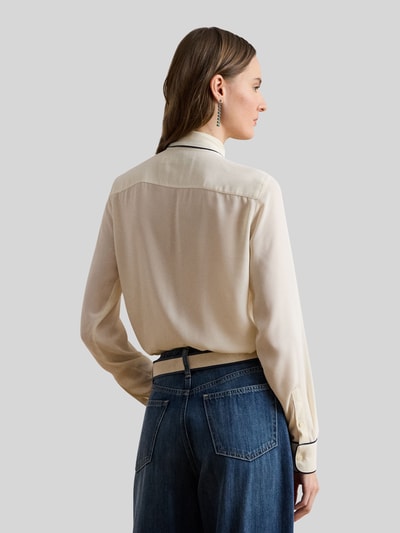Lauren Ralph Lauren Regular Fit Schluppenbluse mit Kontrastnähten Beige 5