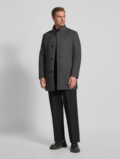 MCNEAL Lange jas met opstaande kraag en steekzakken Antraciet - 1