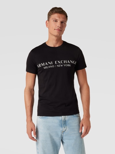 ARMANI EXCHANGE T-Shirt mit Label-Print Modell 'milano' Black 4