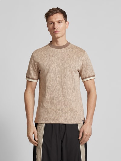 EA7 Emporio Armani T-shirt met labelprint, model 'TRAIN' Beige - 4