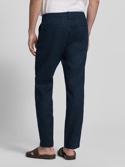 BOSS Orange regular fit linnenbroek van linnenmix model 'Sanderson-L-3' Marineblauw - 5