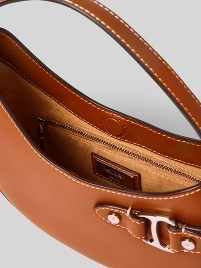 Lauren Ralph Lauren Handtas van runderleer met draagband en schouderband Cognac - 5