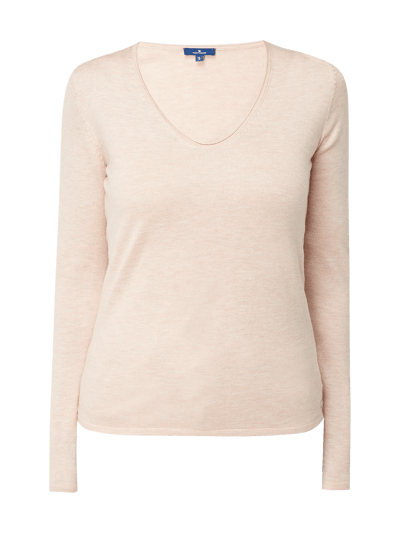 Tom Tailor Pullover mit abgerundetem V-Ausschnitt  Rose Melange 2