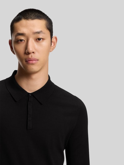 HUGO Regular Fit Poloshirt mit Feinstrickstruktur aus Viskosemix Black 3