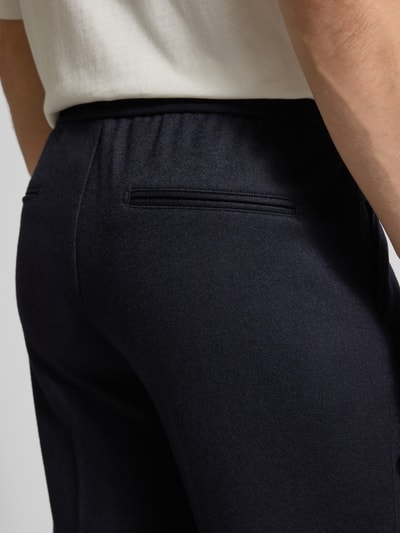 Profuomo Regular fit broek met tunnelkoord Marineblauw - 3