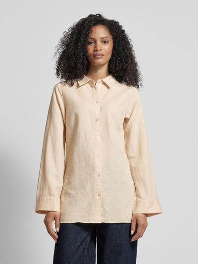 MSCH Copenhagen Linnen blouse met overhemdkraag, model 'Mirilla' Beige - 4