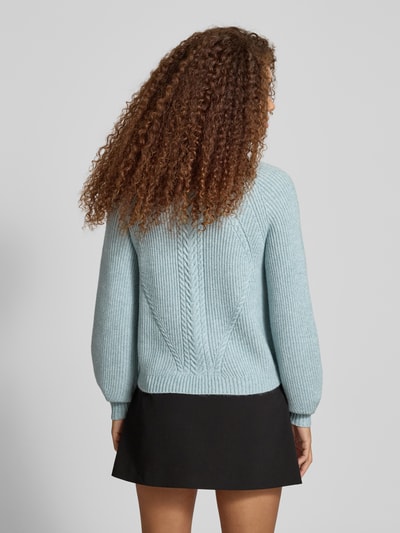 Only Regular fit gebreide pullover van viscosemix, model 'KATIA' Oceaanblauw gemêleerd - 5