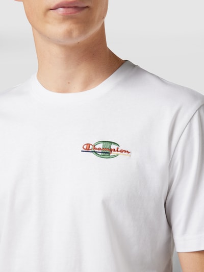 CHAMPION T-shirt z wyhaftowanymi logo Biały 3