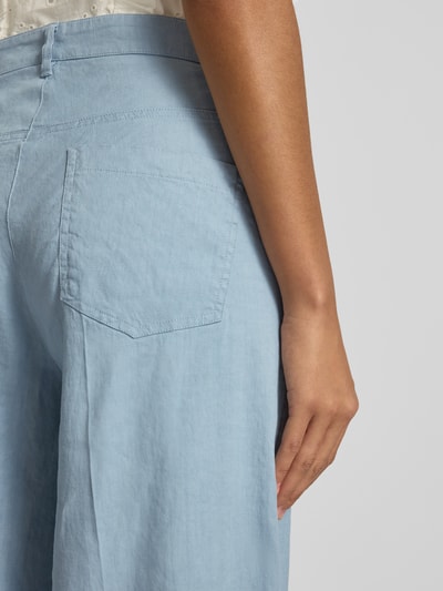 Cambio Wide leg linnen broek met steekzakken, model 'ADRIENNE' Blauw - 3