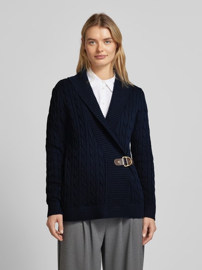 Lauren Ralph Lauren Gebreid jack met reverskraag, model 'DONATO' Marineblauw - 4