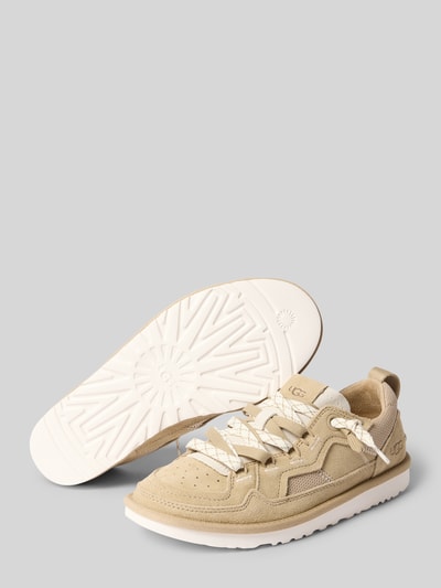 UGG Sneakersy ze skóry z detale z logo model 'MINIMEL' Piaskowy 4