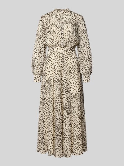 Produktfoto, Maxikleid mit Stehkragen Modell 'MASTRO' von Marella aus reiner Viskose, taillierter Schnitt, Allover-Print, blickdichtes Unterkleid.