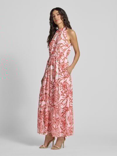 Oui Długa sukienka z wiązanym paskiem Czerwony 1