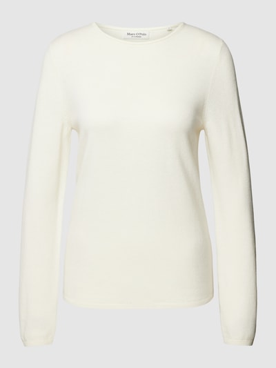 Marc O'Polo Strickpullover mit geripptem Rundhalsausschnitt Offwhite 2