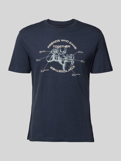 Blend Regular Fit T-Shirt mit Motiv-Print Modell 'Klements' Marine 2
