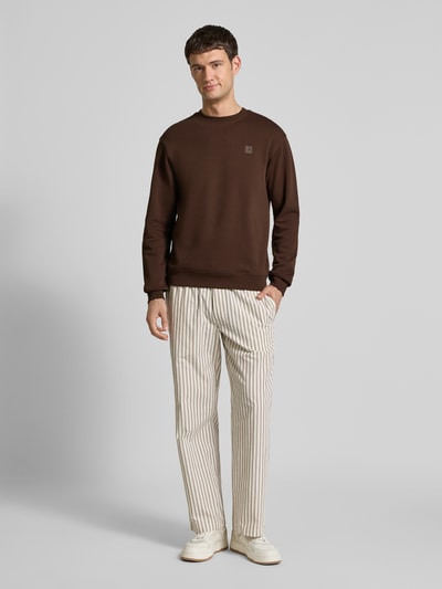 Scotch & Soda Sweatshirt met labeldetail Donkerbruin - 1