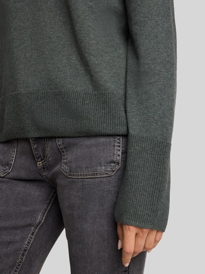 Tom Tailor Pullover aus Kaschmir mit Rippabschlüssen Dunkelgruen 3