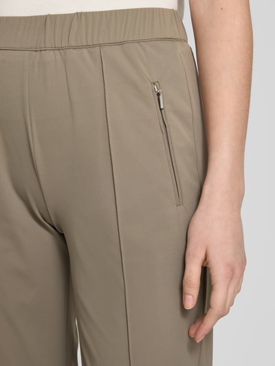 Raphaela By Brax Spodnie z elastycznym pasem model ‘Peggy Flared’ Szarobrązowy 3