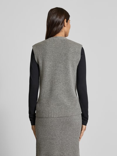 Christian Berg Woman Strickweste aus Wolle mit V-Ausschnitt Mittelgrau Melange 5