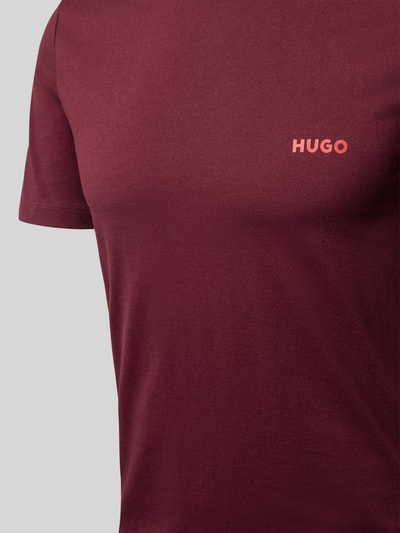 HUGO T-Shirt mit Label-Print im 3er-Pack Aubergine 2