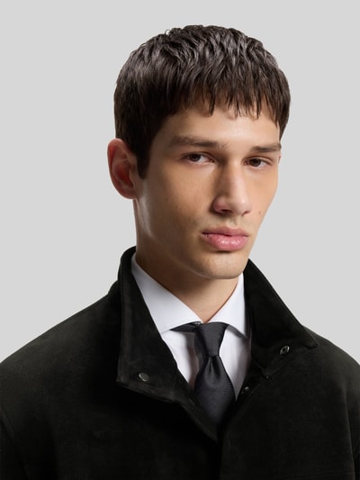 HUGO Kunstlederjacke in Velours-Optik mit aufgesetzten Taschen Black 3