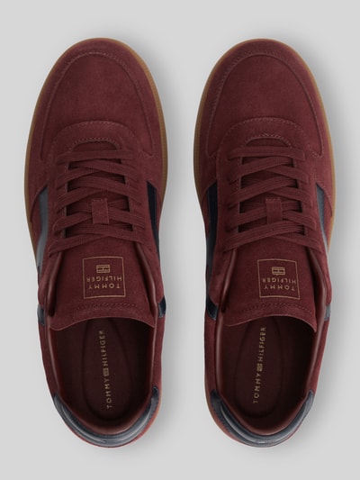Tommy Hilfiger Sneaker aus echtem Leder mit Logo-Schriftzug Bordeaux 4