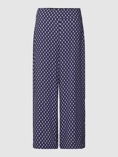 OPUS Culotte met all-over motief, model 'Misha Retro' Marineblauw - 2