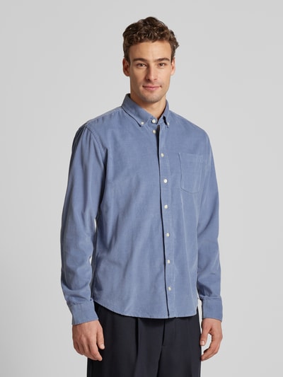 Casual Friday Regular Fit Cordhemd mit Button-Down-Kragen Modell 'ANTON' Hellblau 4