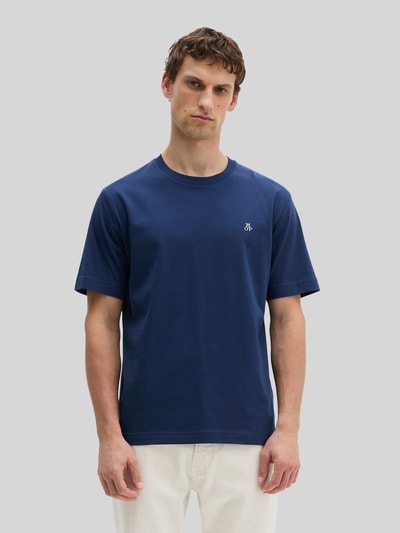 Marc O'Polo Regular Fit T-Shirt aus reiner Baumwolle mit Logo-Print Dunkelblau 4