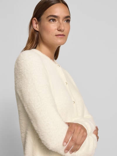 Jake*s Collection Strickjacke aus Effektgarn mit Rundhalsausschnitt Offwhite 3