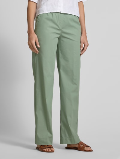 TONI Stoffen broek met elastische band, model 'Pia' Olijfgroen - 4