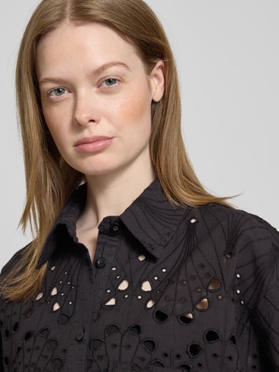 Gestuz Relaxed fit overhemdblouse van puur katoen, model 'baylor' Zwart - 3