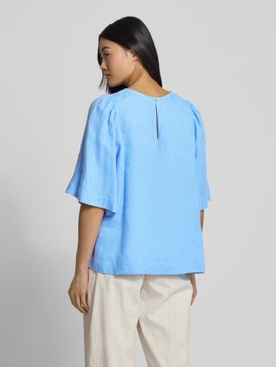 Seidensticker Regular Fit Leinenblusenshirt mit 1/2-Arm Hellblau 5