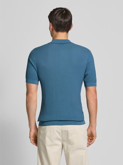 Matinique Slim fit poloshirt met knoopsluiting Oceaanblauw - 5