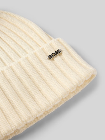 BOSS Pudelmütze aus reiner Schurwolle Modell 'LONIE' Offwhite 2