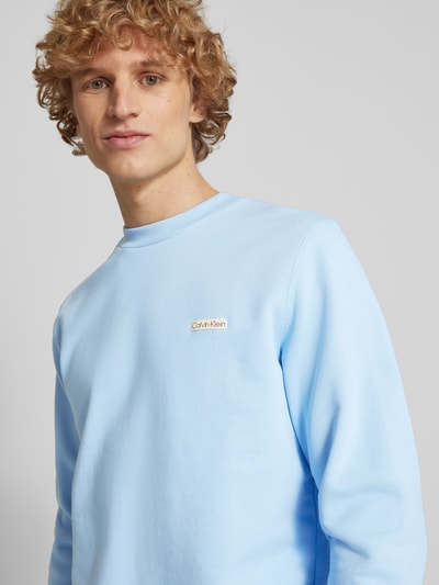 Calvin Klein Jeans Sweatshirt mit Label-Patch Hellblau 3