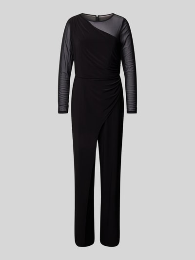 Adrianna Papell Semitransparenter Jumpsuit mit Rundhalsausschnitt Black 2