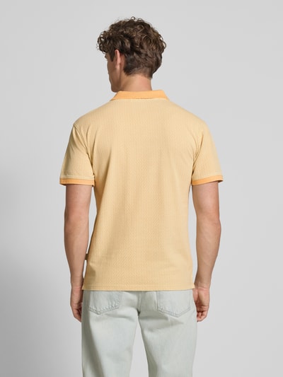 Blend Slim fit poloshirt met labeldetail, model 'EDMON' Oranje gemêleerd - 5