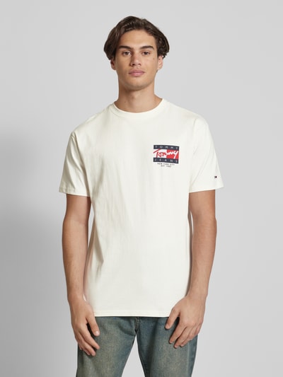 Tommy Jeans T-Shirt mit Label-Print Weiss 4