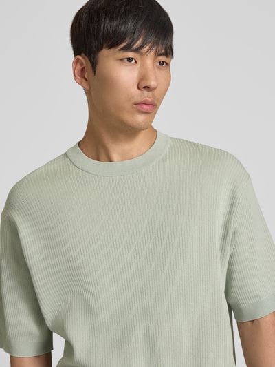 Selected Homme męski t-shirt o kroju regular fit z czystej bawełny ekologicznej model 'MATTIS' Miętowy 3