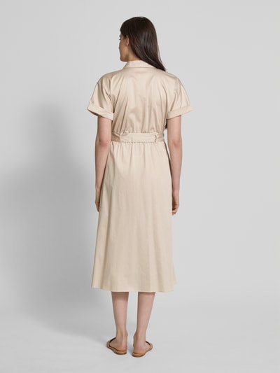 comma Hemdblusenkleid mit Bindegürtel Beige 5