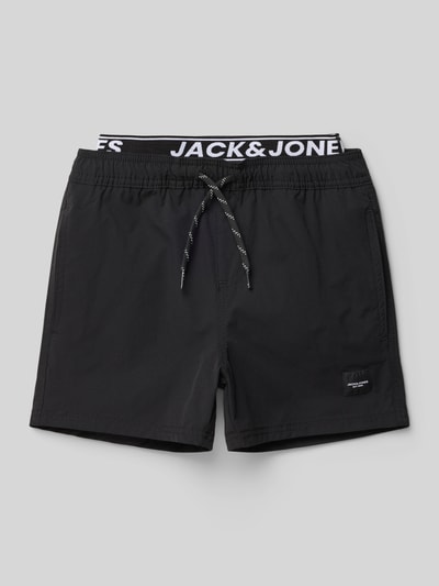 Jack & Jones Badehose mit elastischem Logo-Bund Modell 'MAUI' Black 1