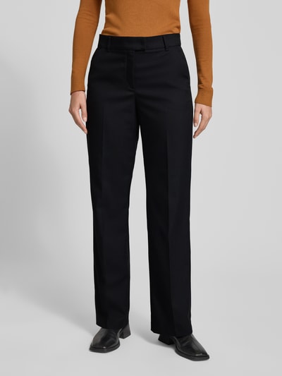Brax Straight fit stoffen broek met viscose, model 'Maine' Zwart - 4